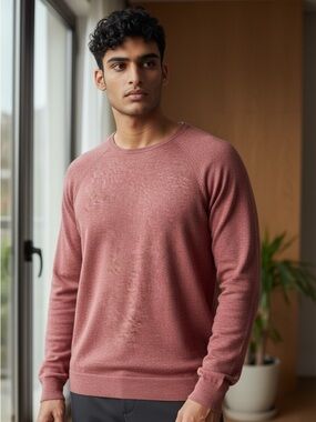 HALF PRICE Banana Republic Silk-Linen Crewneck Sweater - Pink Heather Capsule